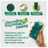 Scotch Brite Scrub Sponge Superior + Cleaning, 3 pads