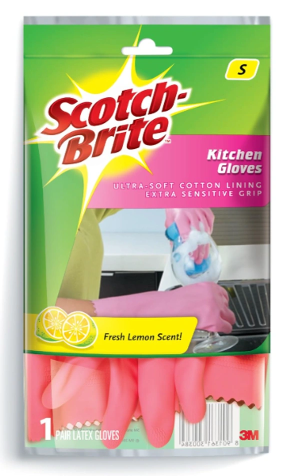 Sctoch Brite Kitchen Gloves, Ultra-soft Cotton Lining | Non-Slip Grip