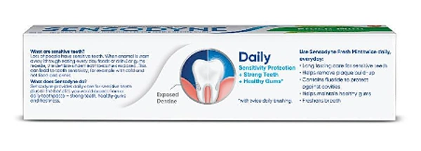 Sensodyne Fresh Mint Toothpaste, Triple Cleaning action, 150gm