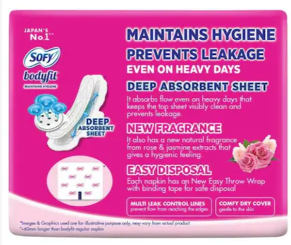 Sofy Bodyfit Maintains Hygiene,XL +60mm longer - 6pads