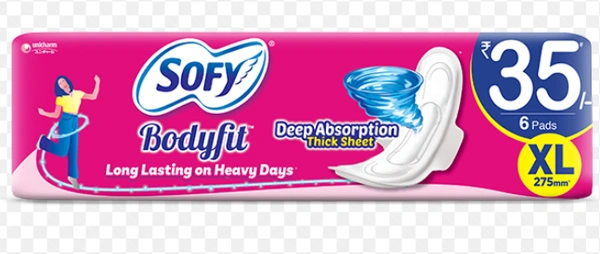 Sofy Bodyfit Long Lasting on Heavy Days, Deep Absorption Thick Sheet - 6pads