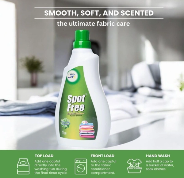 Spot Free Fabric Softener Plant Based, Green Mist Fragrance - 1ltr