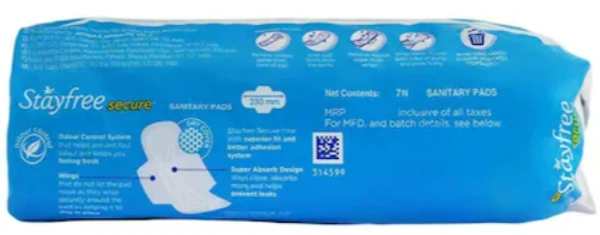 Stayfree Secure Dry Cover Reuglar with wings-6Units