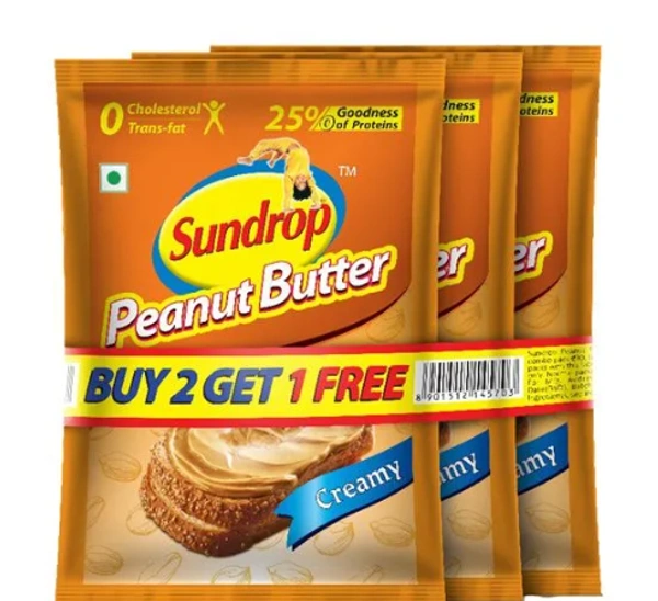 Sundrop Peanut Butter On The Go, Buy 2 Get 1 Free-90gm