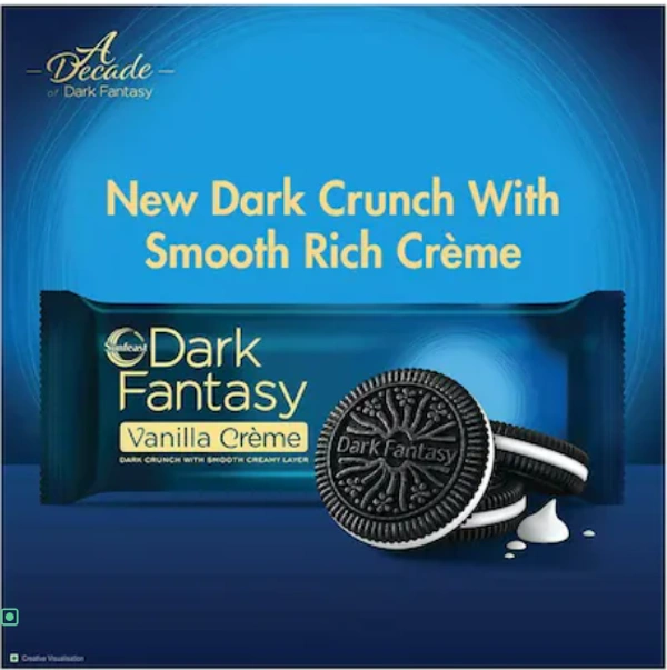 Sunfeast Dark Fantasy Sandwich Creme, Vanilla - 83gm(Buy 1 Get 1 Free)