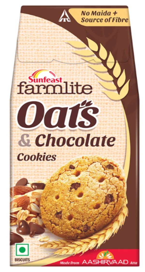 Sunfeast Farmlite Oats & Chocolate Cookies - 150gm