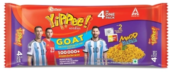 Sunfeast Yippee Noodles G.O.A.T,4 In One Pack,Mood Masala-280gm