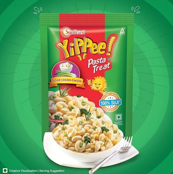 Sunfeast Yippee Pasta Treat,100% Suji,Sour Cream Onion-65gm