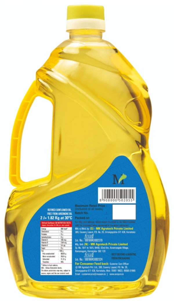 Sunpure Physically Refined sunflower oil-2ltr