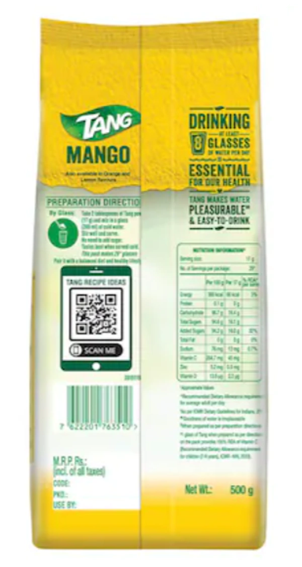 Tang Mango Instant Drink Mix, 500gm