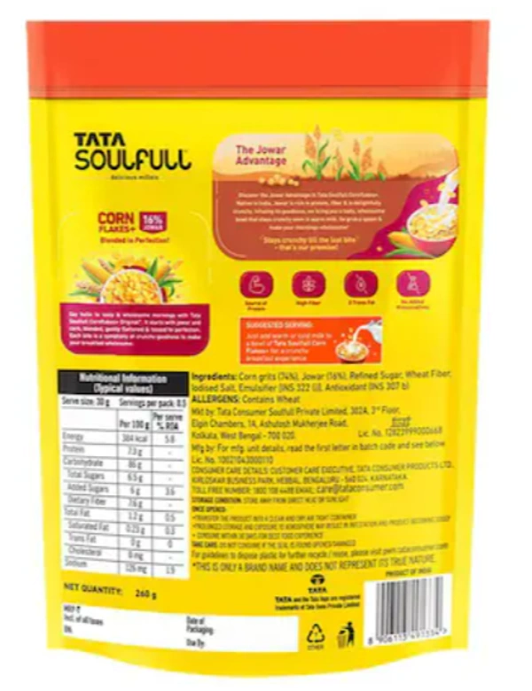 Tata Soulfull Crunchy Corn Flakes, Millet Shakti - 260gm