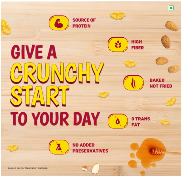 Tata Soulfull Crunchy Corn Flakes, Millet Shakti, Honey&Almonds - 170gm