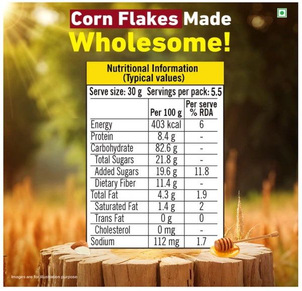 Tata Soulfull Crunchy Corn Flakes, Millet Shakti, Honey&Almonds - 170gm
