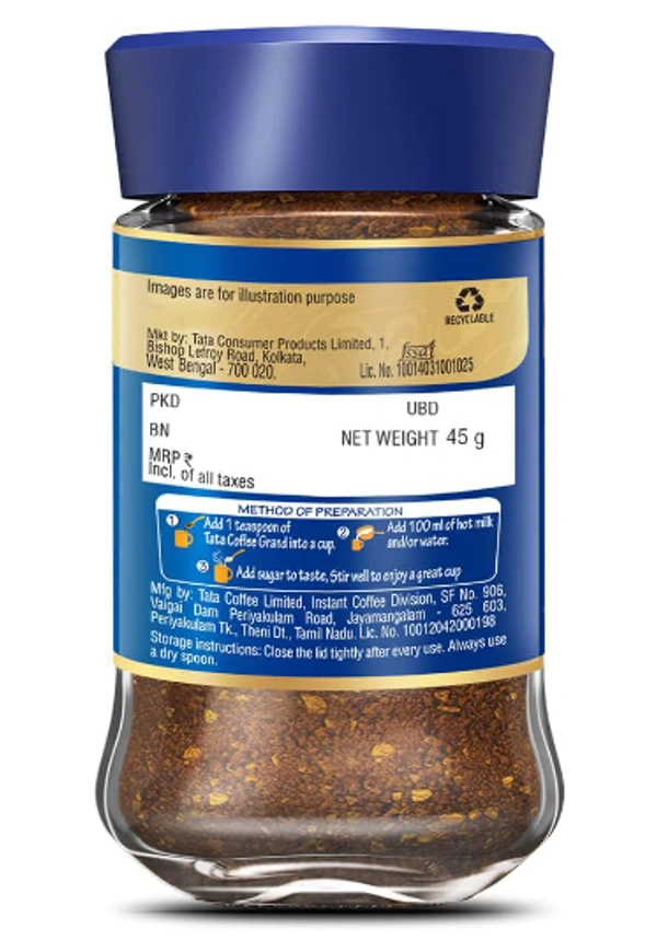 Tata Coffee Grand Classic Strong Taste & Rich Aroma-45gm (Jar)