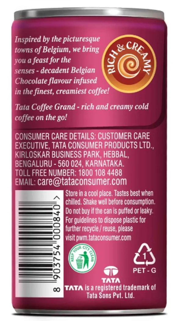 Tata Coffee Grand Cold Coffee, Belgian Chocolate - 180ml