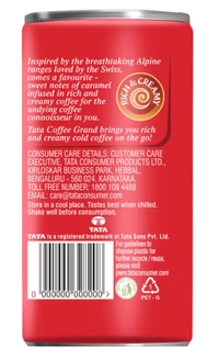 Tata Coffee Grand Cold Coffee, Swiss Caramel - 180ml