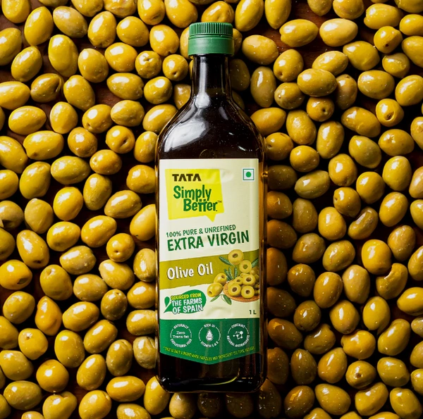 Tata Simply Better 100% Pure & Unrefined Extra Virgin Olive Oil - 1ltr