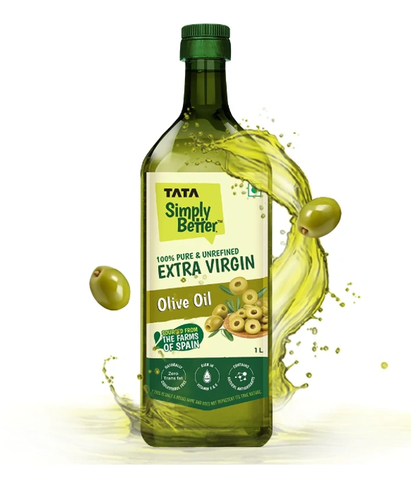 Tata Simply Better 100% Pure & Unrefined Extra Virgin Olive Oil - 1ltr