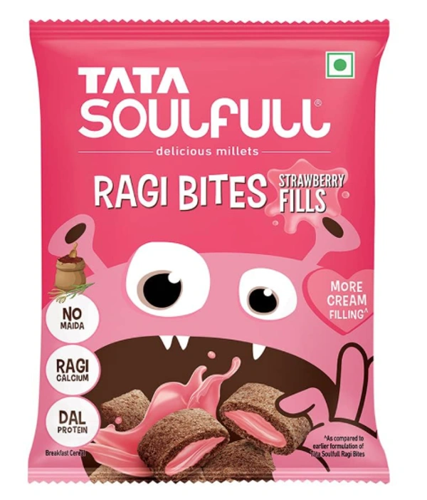 Tata Soulfull Ragi Bites Strawberry Fills, Choc Fills, Vanilla Fills - 102gm(17gmx2N+17gmx2N+17gmx2N)