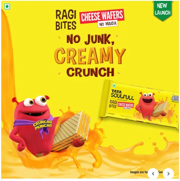 Tata Soulfull Ragi Bites Cheese Wafers, No Maida - Buy 1 Get 1(50gm+50gm)