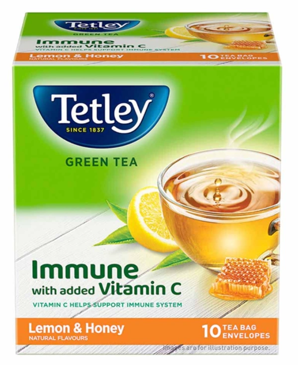 Tata Tetley Green Tea- Lemon & Honey - 10 Tea Bags