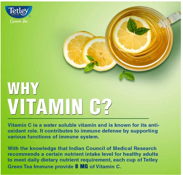 Tata Tetley Green Tea- Lemon & Honey - 10 Tea Bags