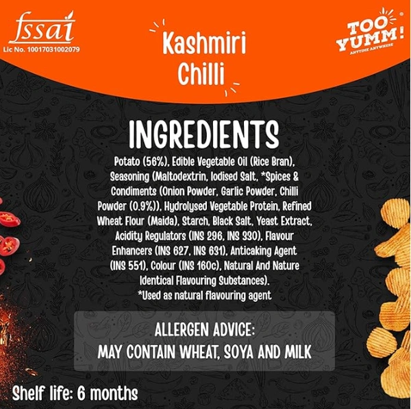Too Yum Potato Chips - Kashmiri Chilli