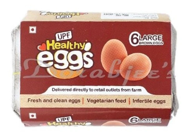 UPF Healthy Eggs, Brown- 6 Large| Veg Fed| Non-Fertile Eggs