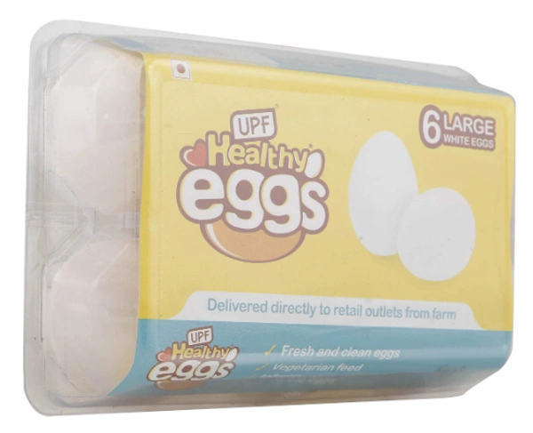 UPF Healthy Eggs, White- 6 Large|Veg Fed| Non-Fertile Eggs