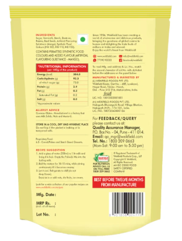 Weikfield Falooda Mix  Mango Flavoured - 200gm