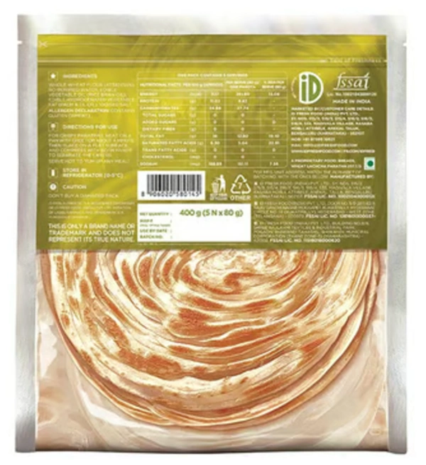 ID Wheat Lachha Paratha / Parota, Just Heat-400gm(5Nx80gm)