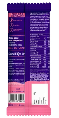 Yogabar Breakfast Protein Bar, Apricot Fig - 45gm