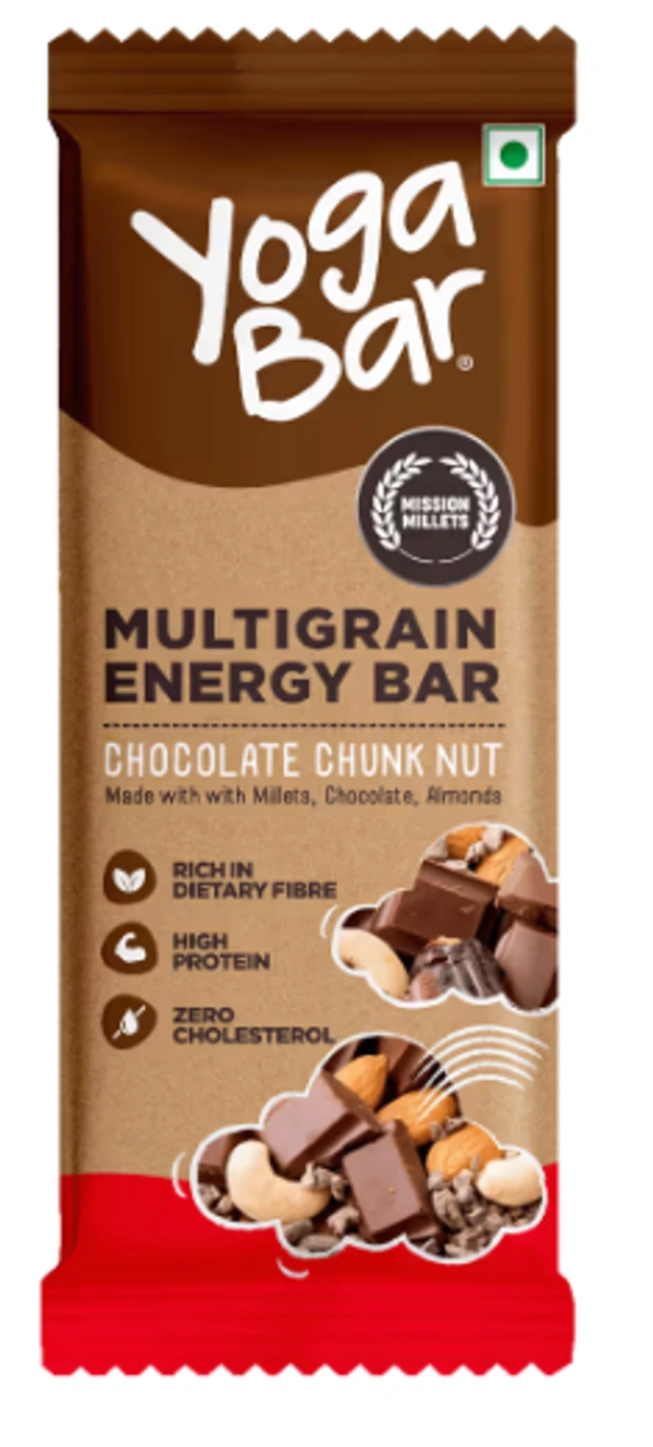 Yogabar Multigrain Energy Bar, Chocolate Chunk Nut - 35gm