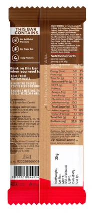 Yogabar Multigrain Energy Bar, Chocolate Chunk Nut - 35gm