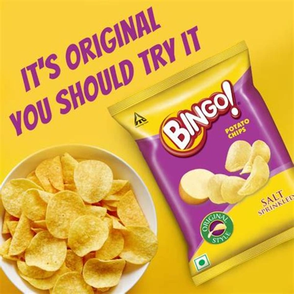 Bingo Potato Chips Salted - Salt Sprinkled 90gm