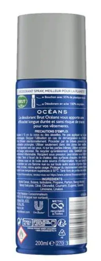 Brut Oceans Deo for Men - Long Lasting & Fresh Aquatic Fragrance, 200 ml