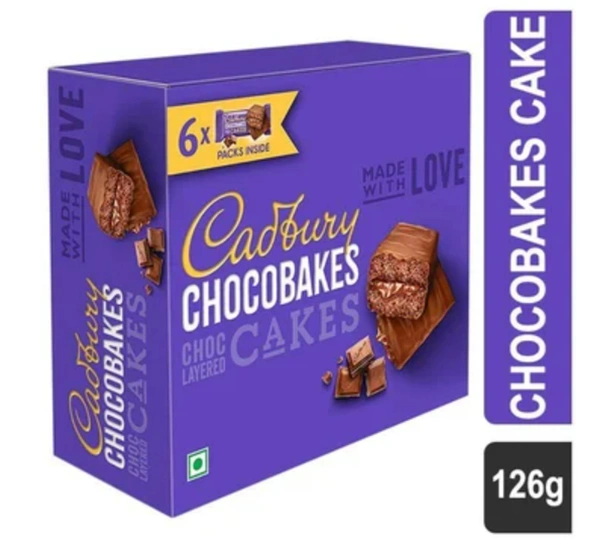 Cadbury Chocobakes choc layered cake,Family pack 6*126gm