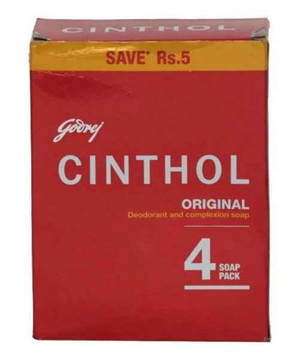 Cinthol Original Soap, Deodorant & Complexion Soap 4x100gm