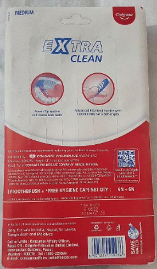 Colgate Extra Clean ToothBrush Medium,Combo pack 1 set