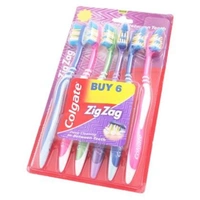 Colgate Zig Zag Deep Clean between teeth, Medium Tooth Brush Set of 6