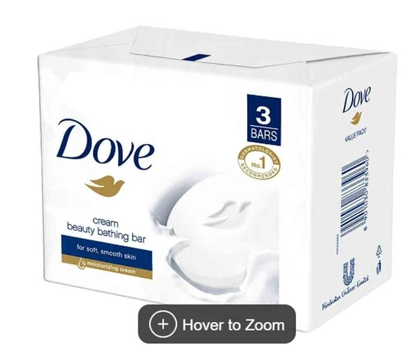 Dove Cream Beauty Bathing Soap Bar,125gm(Pack of 3)