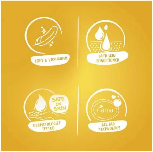 Fiama Gel Bar Golden Sandalwood Oil & Patchouli with Skin Conditioners, 3Ux125gm(Buy 3 Get 1 Free)