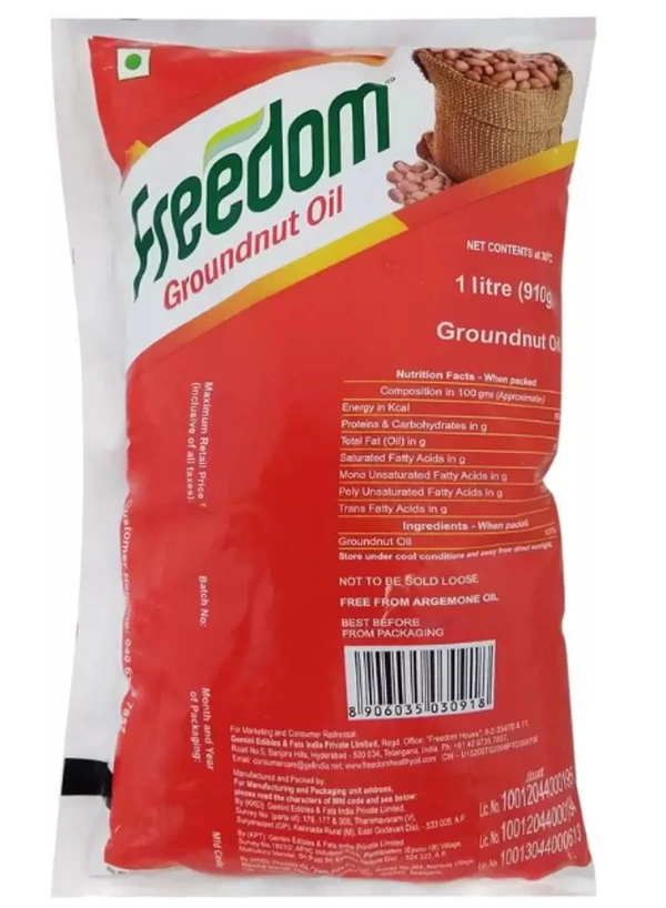 Freedom Double Filtered Groundnut Oil 1ltr
