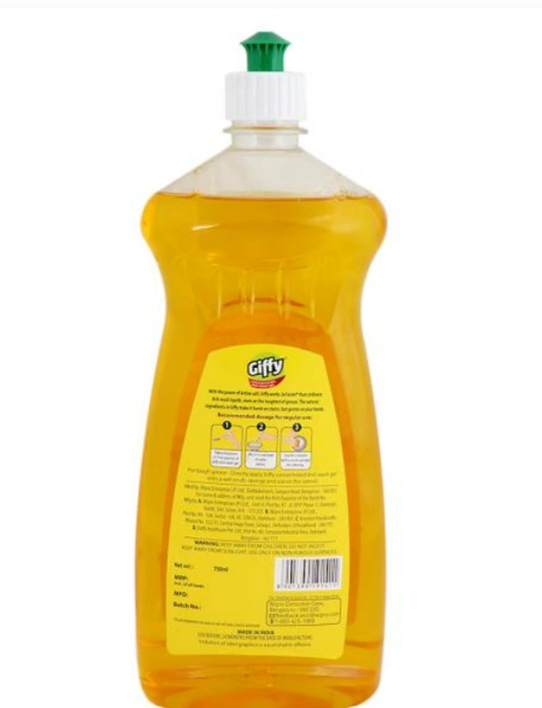 Giffy Tough Grease Removal with Active Salt & Lemon 2X Faster, 750ml(Get 500ml Free)