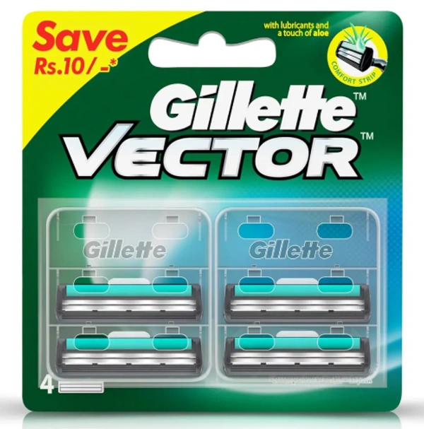 Gillette Vector+ Cartridges, Shaving Razor Blades - 4N