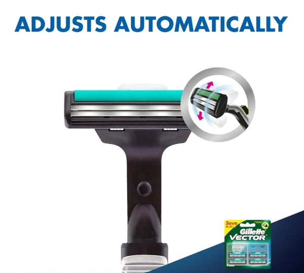 Gillette Vector+ Cartridges, Shaving Razor Blades - 4N