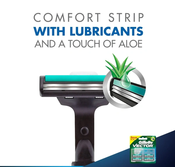 Gillette Vector+ Cartridges, Shaving Razor Blades - 4N