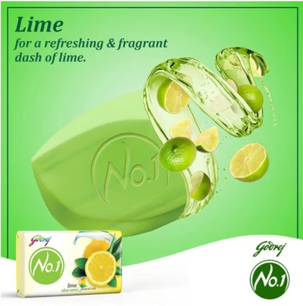 Godrej No.1 Lime Aloe vera natural Oils-Buy 3 Get 1 Free-600gm(4U * 150gm)