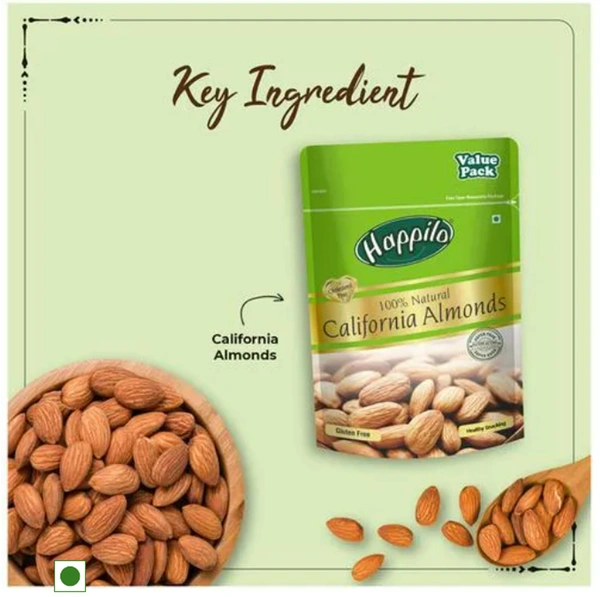Happilo 100% Natural Premium California Almonds - 500gm