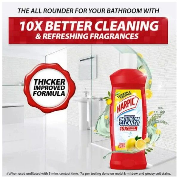 Harpic Bathroom Cleaner Thicker & Fresher-Lemon - 500ml